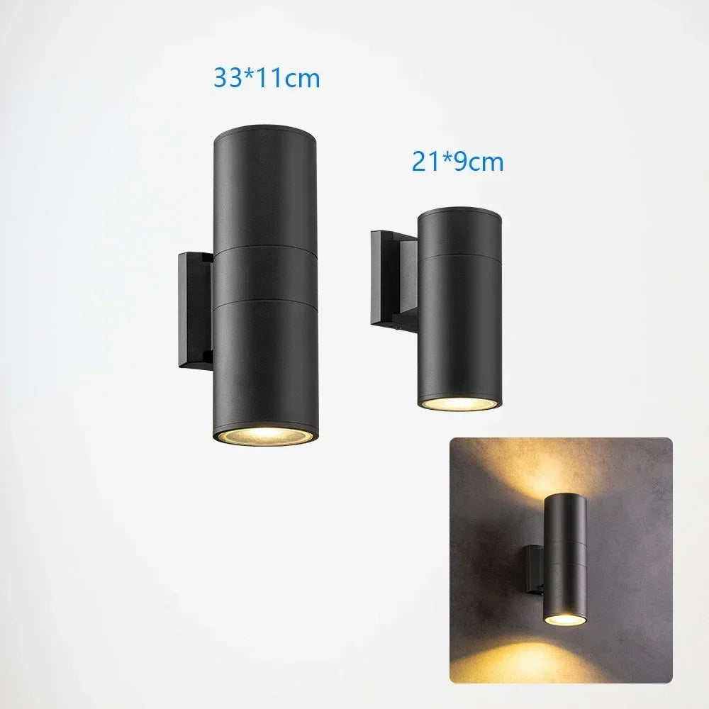 Waterproof LED wall light with sensor for indoor and outdoor use