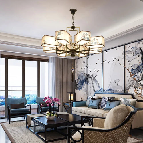 Modern Chinese style pendant light for a simple atmosphere - vue 5 sur 19