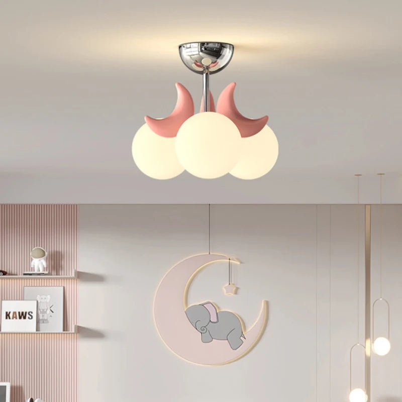 Moon-shaped ceiling light for modern and cosy children's room