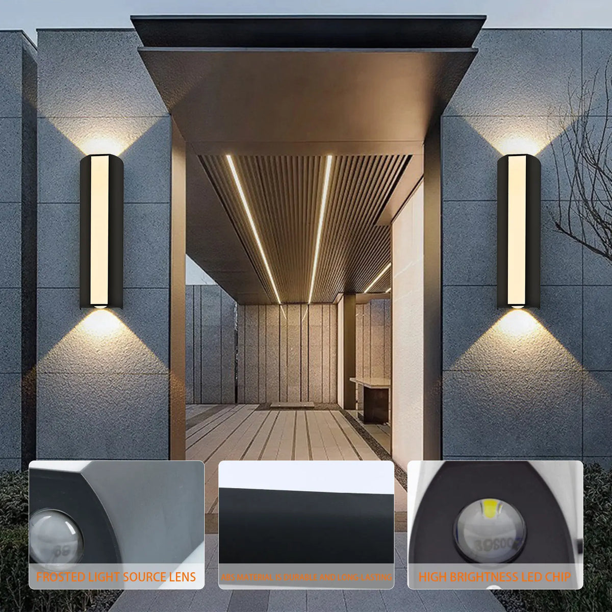 applique murale led pour éclairage extérieur et jardin - vue 3 sur 8