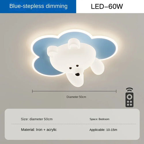 Cute bear LED ceiling light for children's room - vue 10 sur 12