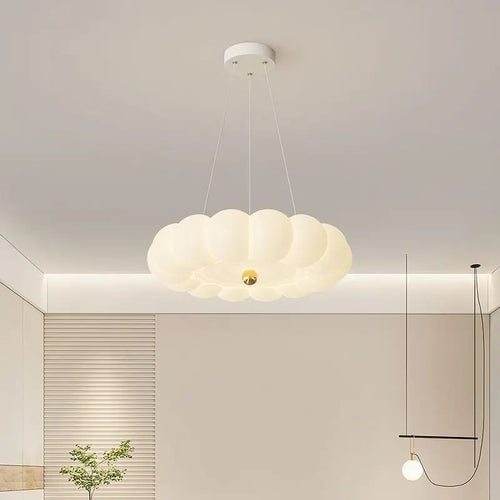 Modern LED chandelier with crown pendant and remote control option - vue 6 sur 12
