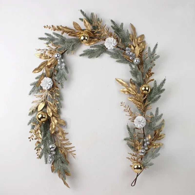 Artificial rattan garland for Christmas and New Year decorations