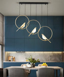Golden bird chandelier for nordic style interior decor
