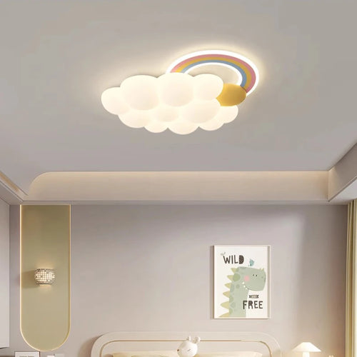 Rainbow cloud LED ceiling light for children's room - vue 3 sur 10