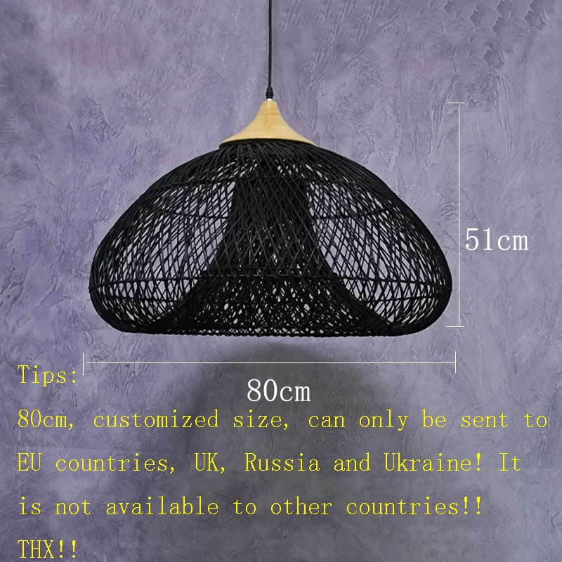 Southeast Asian vintage rattan pendant light high quality for dining room, restaurant, kitchen, or loft - vue 15 sur 27