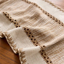 Boho khaki macramé table runner with tassels