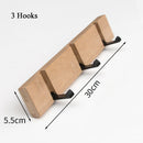 bamboo wall key holder with decorative hooks for organization