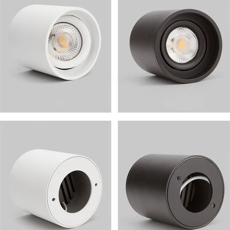 Adjustable surface mounted LED downlights dimmable Nordic spotlights