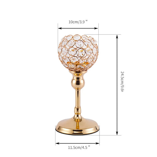 Metal candle holders with crystal detail for festive decorations - vue 12 sur 12