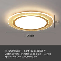 Ultra-slim wooden LED ceiling lights Japanese style