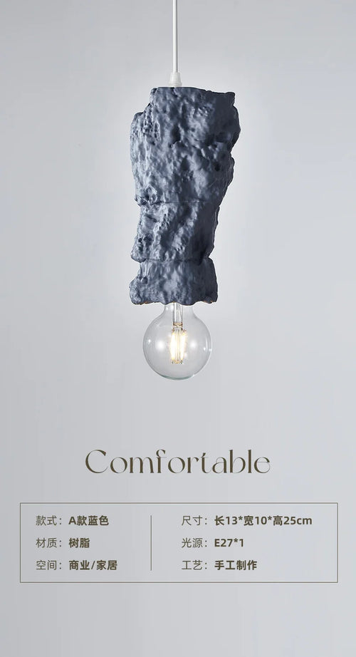 Wabi-sabi resin pendant light decorative indoor fixture - vue 10 sur 9