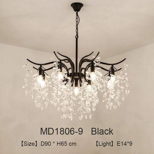 Luxury nordic crystal LED chandelier decoration - vue 15 sur 14