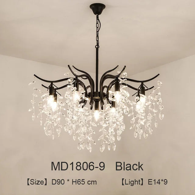Luxury nordic crystal LED chandelier decoration - vue 14 sur 14