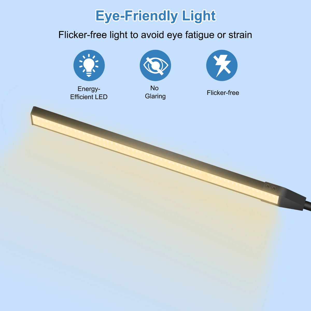 Newacalox desk clamp screen bar with flexible 360° rotating arm, 108 LED eye protection