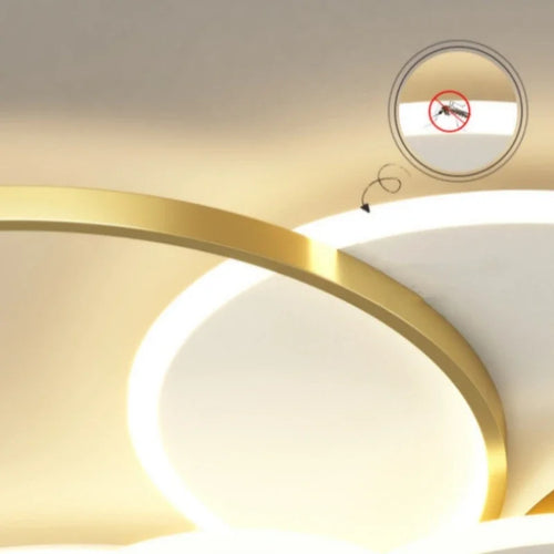 Modern ring LED ceiling light with simple smart dimmer for dining room, bedroom, living room or hall - vue 5 sur 14