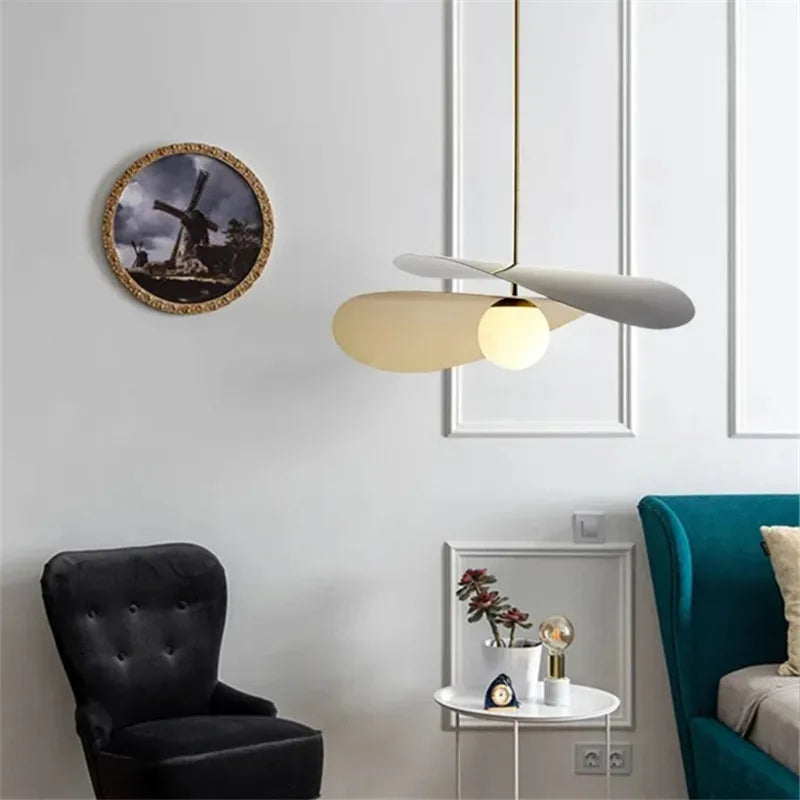 Loft style metal and fabric lotus pendant light - vue 4 sur 7