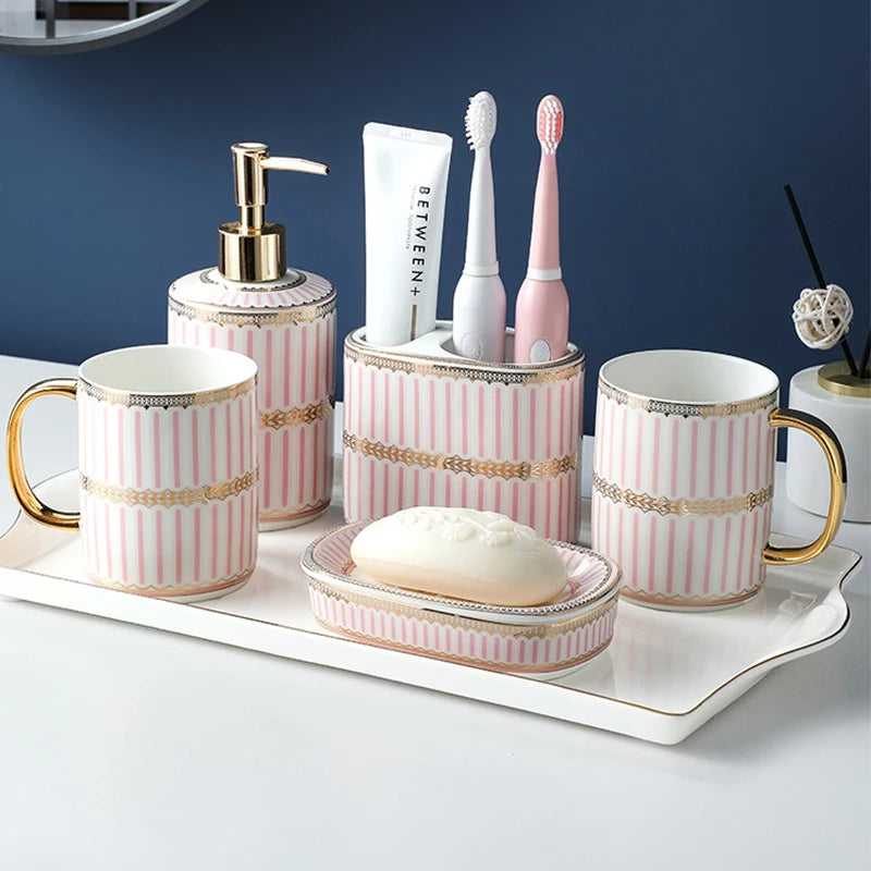 stylish and practical ceramic bathroom accessory set - vue 15 sur 17