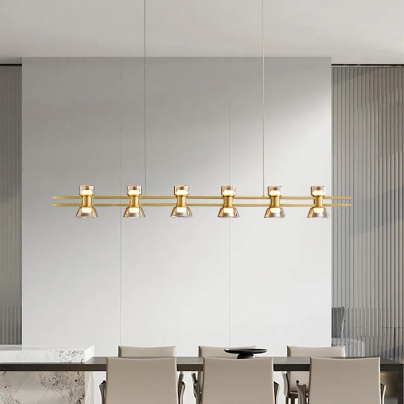 Round glass and copper ceiling light - vue 4 sur 22