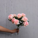 Artificial silk rose bouquet for interior decoration