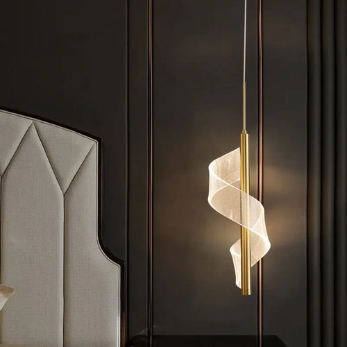 Modern wavy glass geometric chandelier for interior decor - vue 3 sur 14
