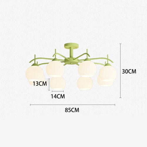 Nordic minimalist LED glass pendant chandelier Sandyha - vue 7 sur 9