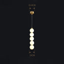 Designer LED pendant light with glossy gold glass ball