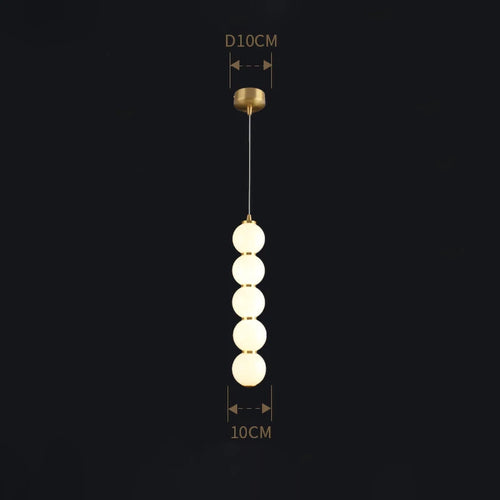 Designer LED pendant light with glossy gold glass ball - vue 7 sur 6