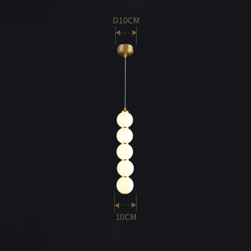 Designer LED pendant light with glossy gold glass ball - vue 6 sur 6