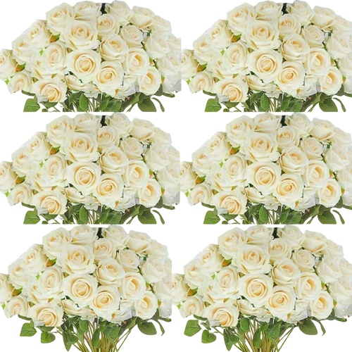 Set of 50 artificial silk roses for decoration and festive events - vue 21 sur 24