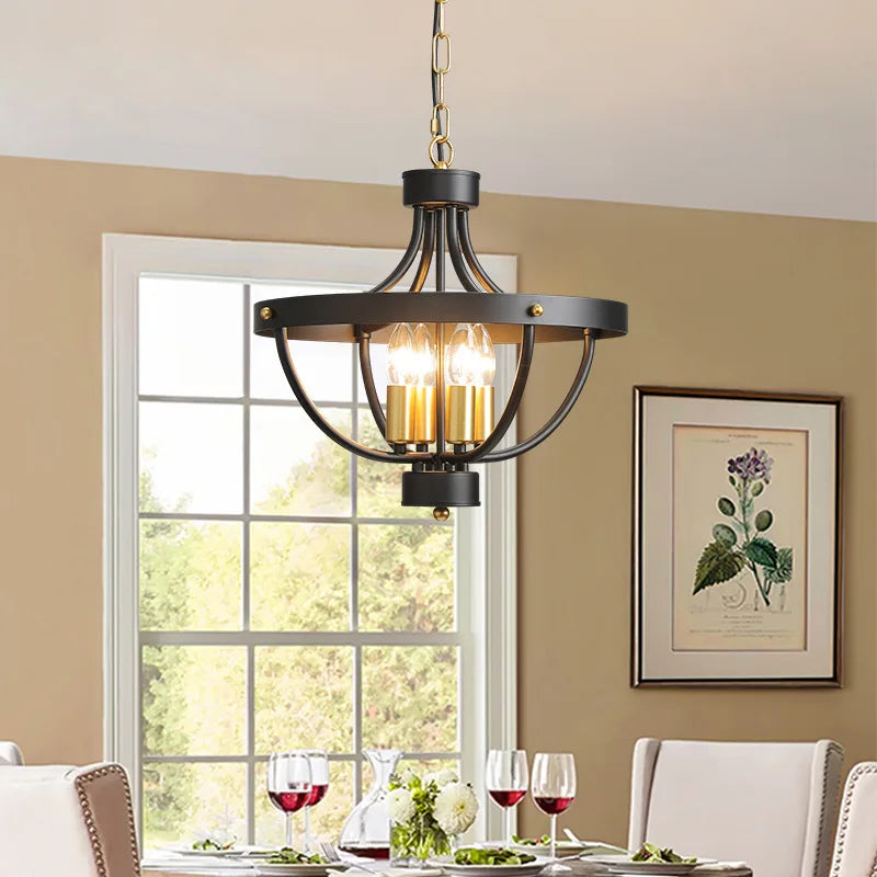 Modern farmhouse geometric chandelier rustic pendant light