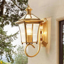 Antique outdoor wall light in retro glass and copper