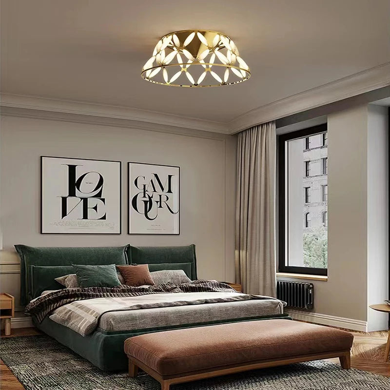 Modern minimalist LED ceiling light with decorative lampshade