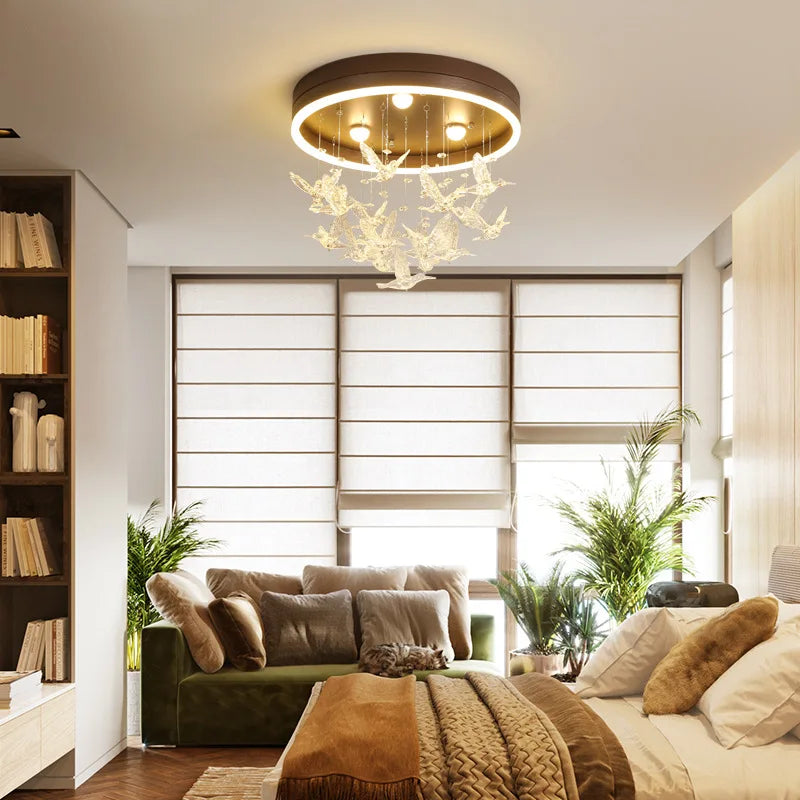 Creative warm and romantic modern LED crystal chandelier - vue 6 sur 8