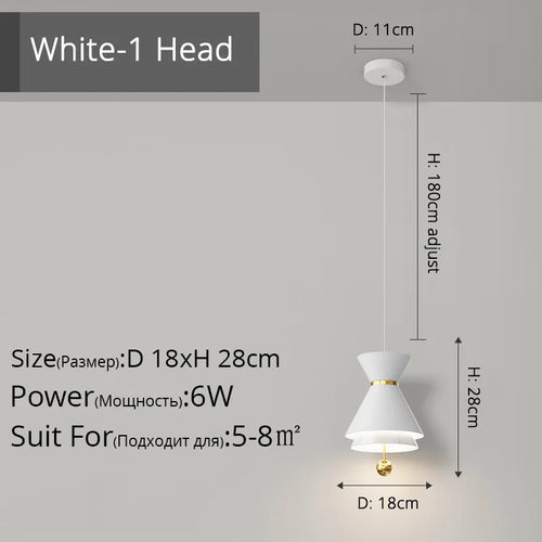 Creative adjustable smart touch pendant light for restaurant - vue 12 sur 17
