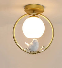 Creative Nordic ceiling light with bird motif for balcony