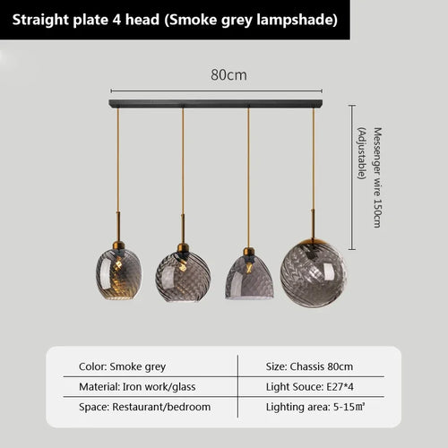 Modern glass pendant light for decorative indoor lighting - vue 11 sur 22