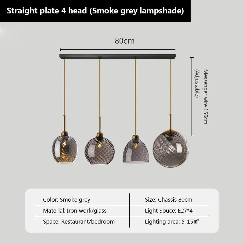 Modern glass pendant light for decorative indoor lighting - vue 10 sur 22