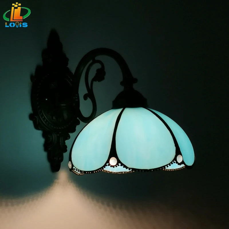 Mediterranean style curved glass wall light for a cosy interior