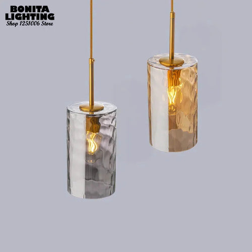 Modern nordic style hand-blown glass pendant light - vue 3 sur 8