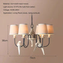 Vintage American wooden chandelier with fabric birds