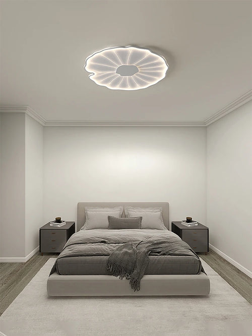 Decorative creative lotus leaf LED ceiling light - vue 4 sur 18