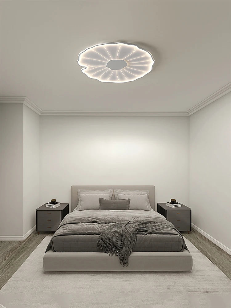 Decorative creative lotus leaf LED ceiling light - vue 4 sur 18