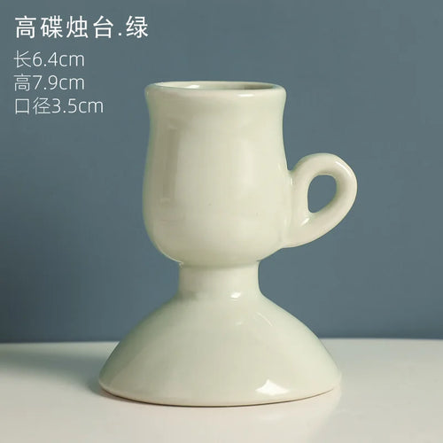 Nordic ceramic candle holder for elegant home décor - vue 15 sur 18