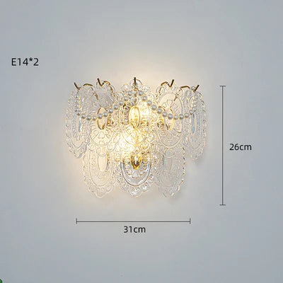 applique murale led en verre forme perle plume feuille coquille soleil fleur