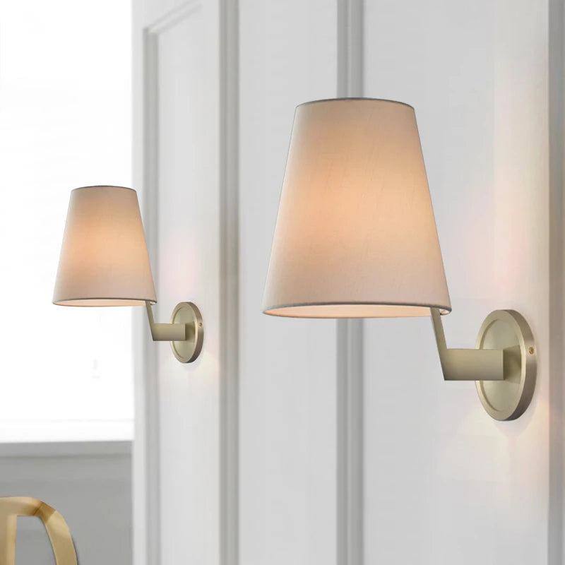 Artistic luxury fabric copper wall light