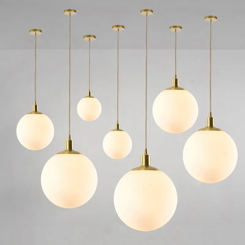Nordic glass pendant light 8-50 cm round ball for home, bar, bedroom, living room, café decor