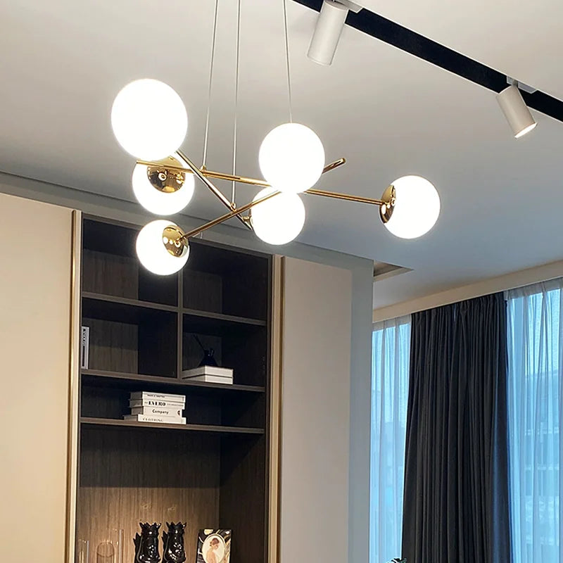 Modern glass chandelier for vintage interior decor
