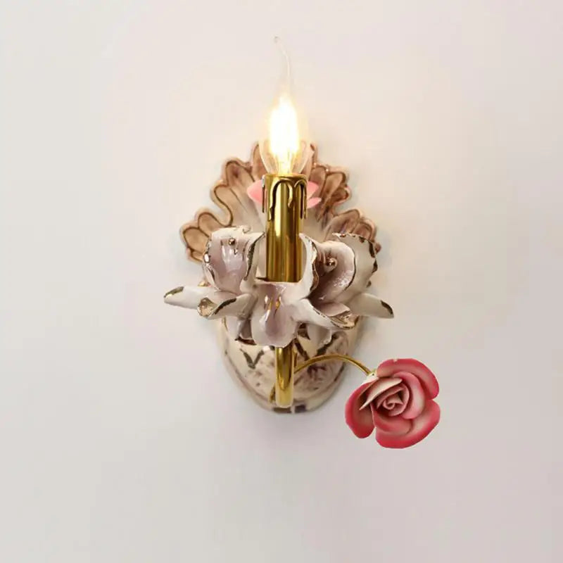 Luxury French style ceramic wall light with LED lighting