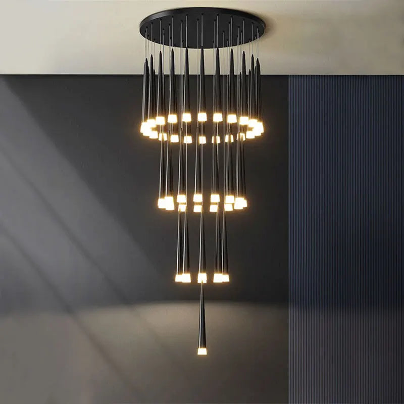 Modern LED pendant chandelier for contemporary interiors - vue 3 sur 14